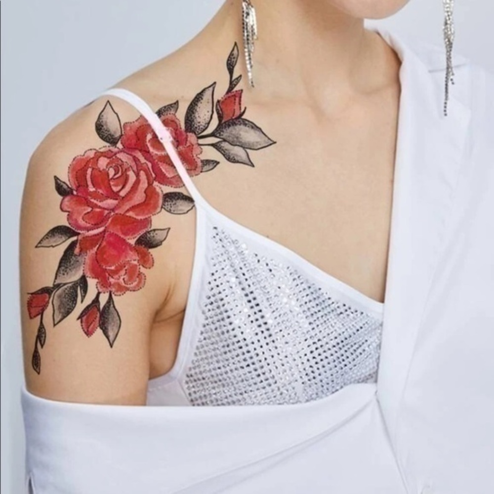 💋 Red Flower 🌸 Tattoo sticker